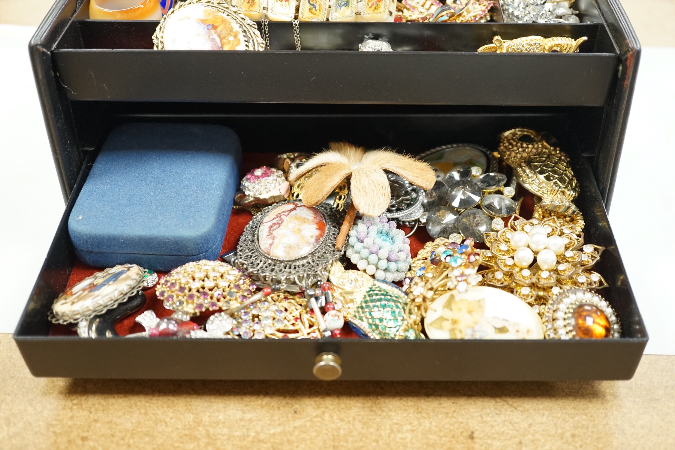 A large quantity of mixed costume jewellery.